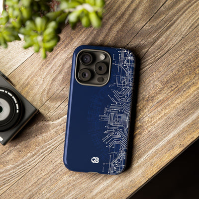 Blue Tough Phone Case for iPhone - Cobalt Circuit Logic