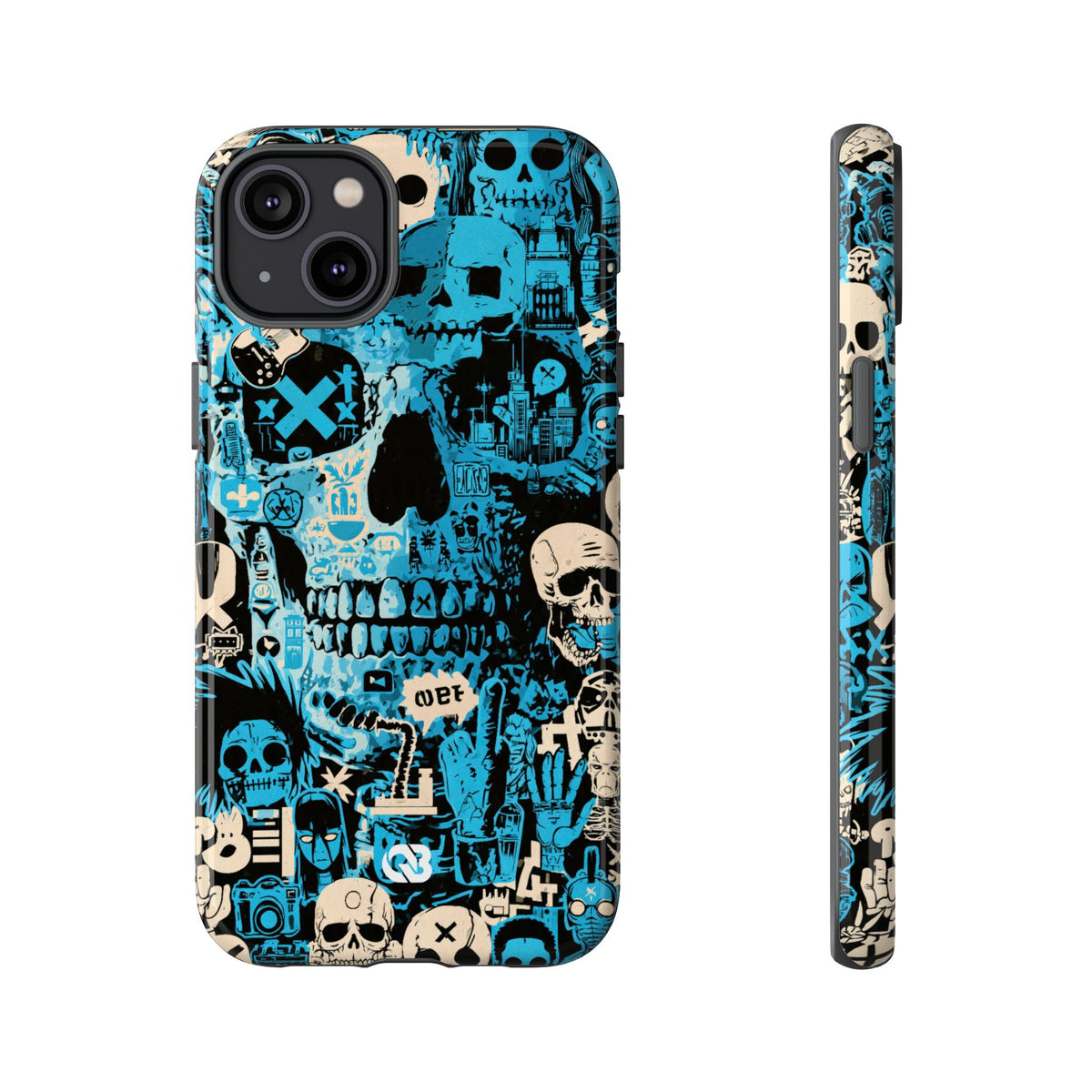Electric Skull Graffiti · Tough Phone Case for iPhone · Blue