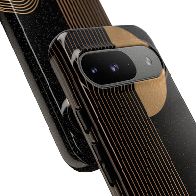 Gold Tough Phone Case for Google Pixel - Gilded Obsidian Dunes