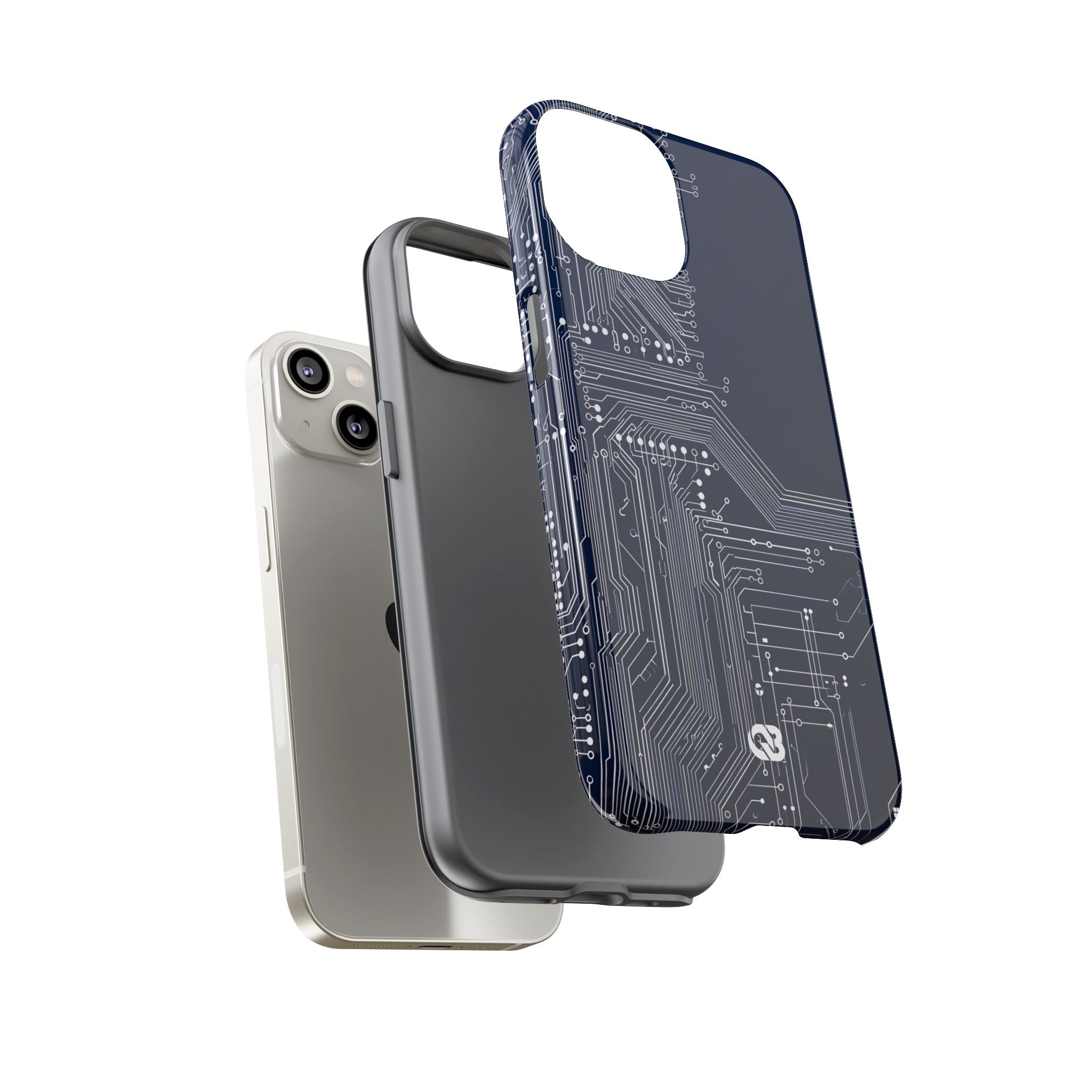 Blue Tough Phone Case for iPhone - Cobalt Data Stream