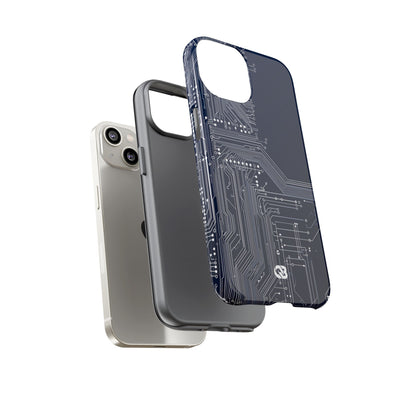 Blue Tough Phone Case for iPhone - Cobalt Data Stream
