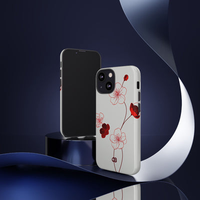 Crimson Sakura Blossom · Tough Phone Case for iPhone · Red