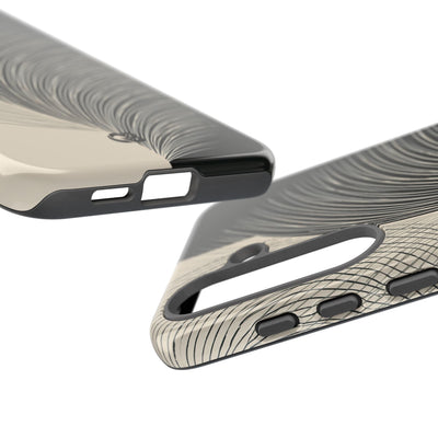 Beige Tough Phone Case for Samsung - Obsidian Cream Plume