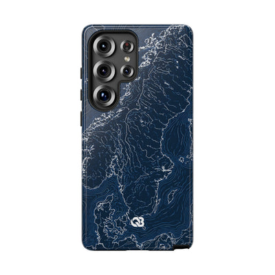 Nordic Contour Chart · Tough Phone Case for Samsung · Blue