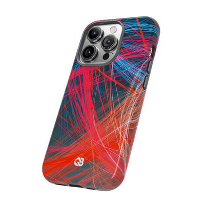 Neon Fiber Stream · Tough Phone Case for iPhone · Red