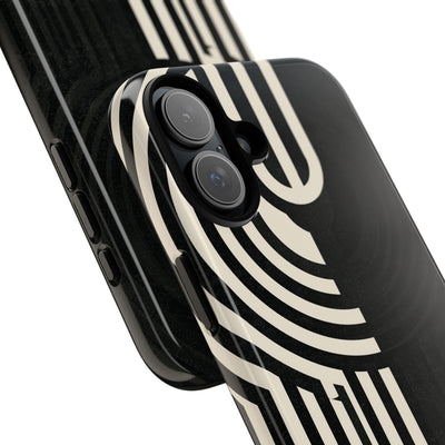 Beige Tough Phone Case for iPhone - Monolith Ivory Signal