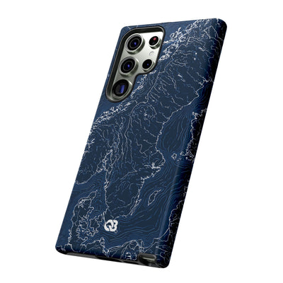 Nordic Contour Chart · Tough Phone Case for Samsung · Blue