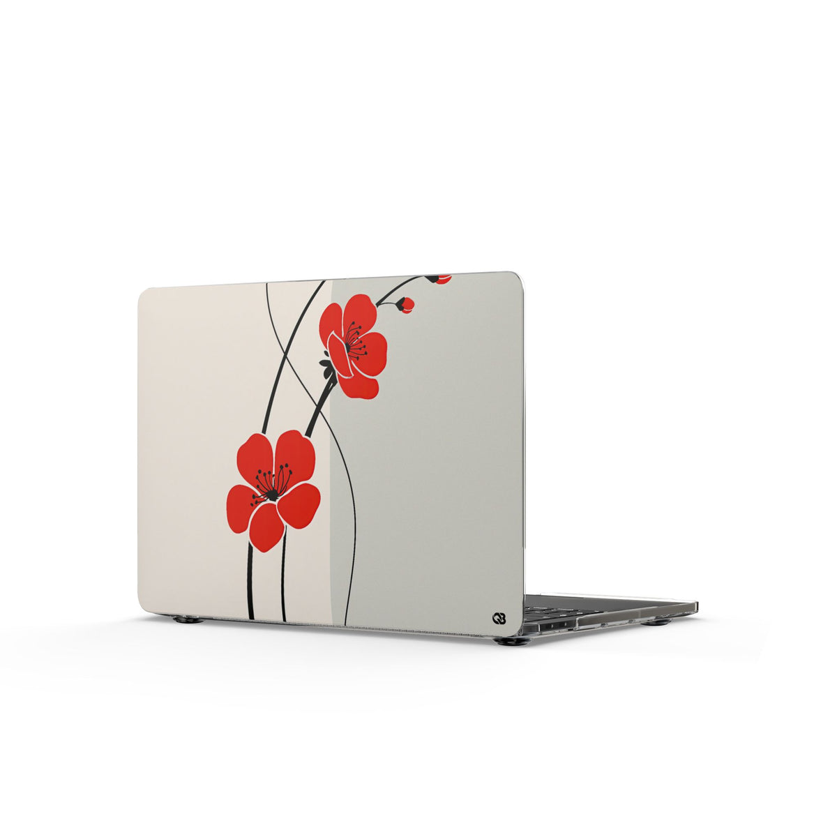 Scarlet Bloom Minimal · Clear Hard Case for MacBook · Red
