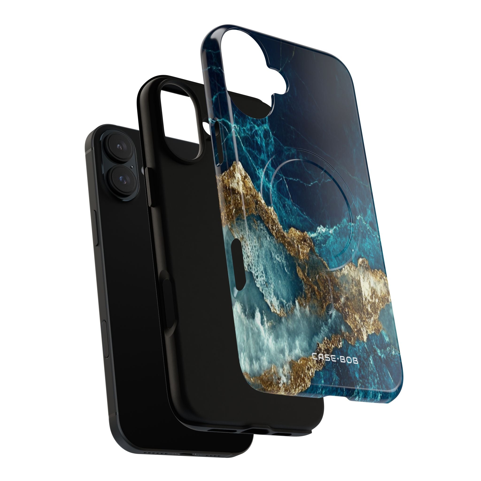 Gezacktes Gold Split iPhone 16 Plus Case - Tough+
