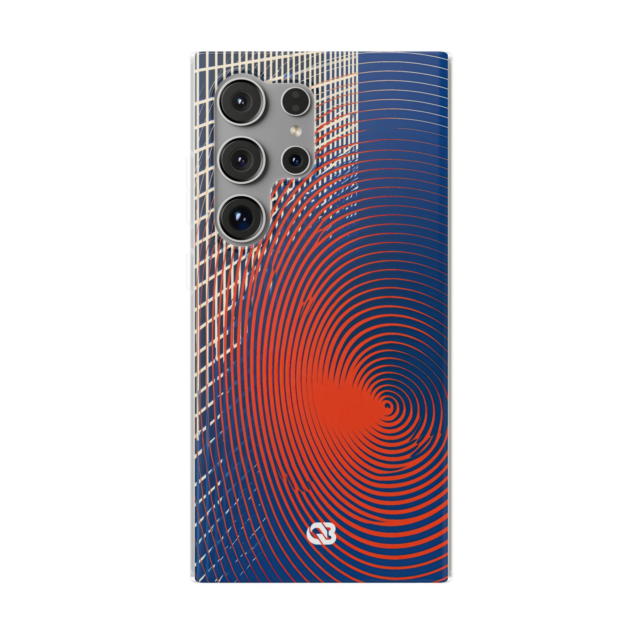 Blue Lite Phone Case for Samsung - Orange Orbit Grid
