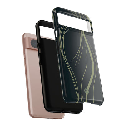 Green Tough Phone Case for Google Pixel - Obsidian Sage Flow