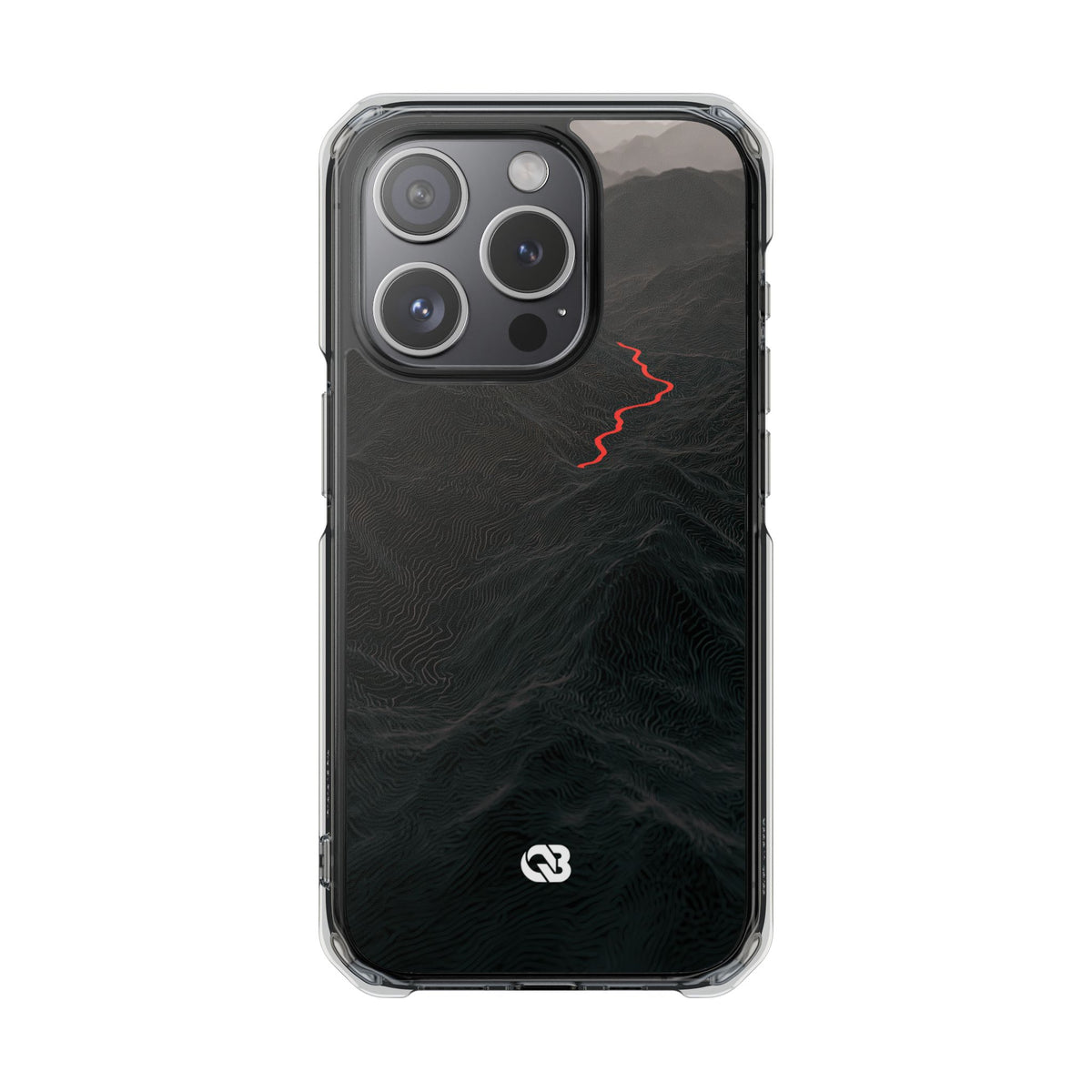Crimson Ridge Pass · Clear Impact Magnetic Phone Case for iPhone ·  Black