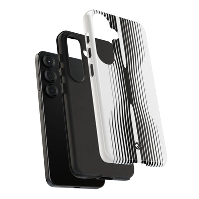 White Tough Phone Case for Samsung - Kinetic Mono Distortion