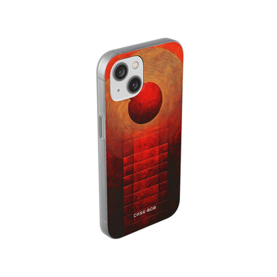 Crimson Orbit iPhone 14 Cover - Blød