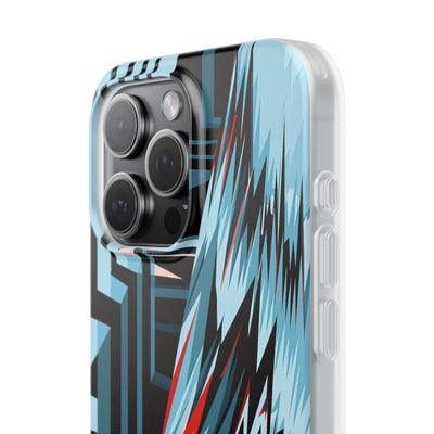 Blue Lite Phone Case for iPhone - Glitch Peak Cyan