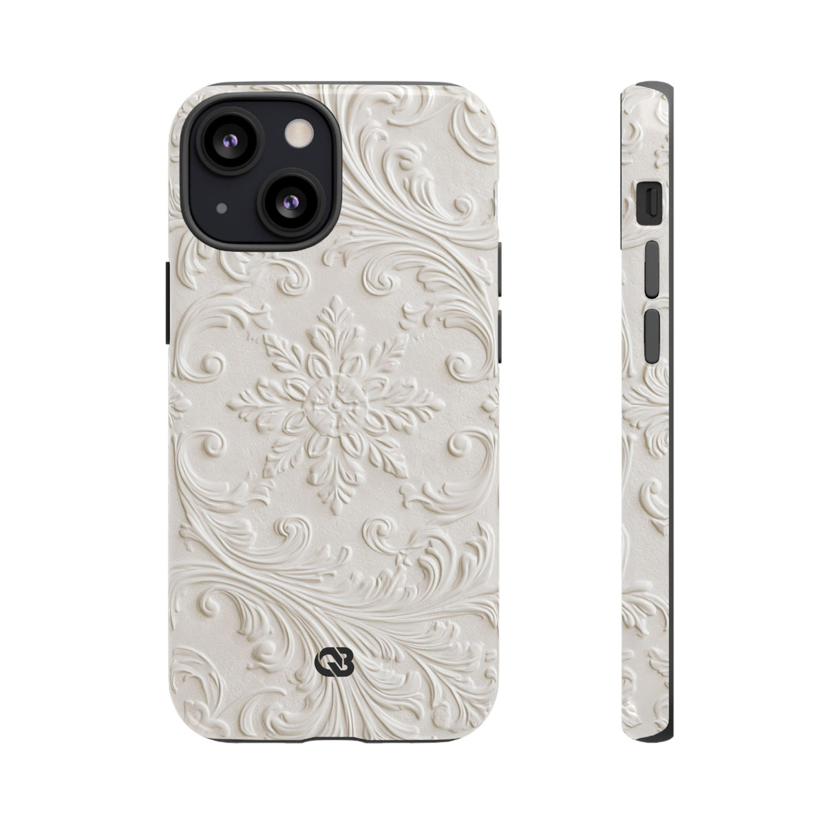 Ivory Baroque Relief · Tough Phone Case for iPhone · White