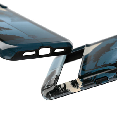 Blue Tough Phone Case for Google Pixel - Kyoto Mist Pine