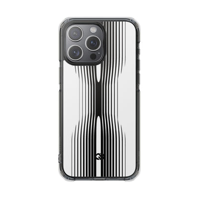 White Impact MagSafe Phone Case for iPhone - Kinetic Mono Distortion