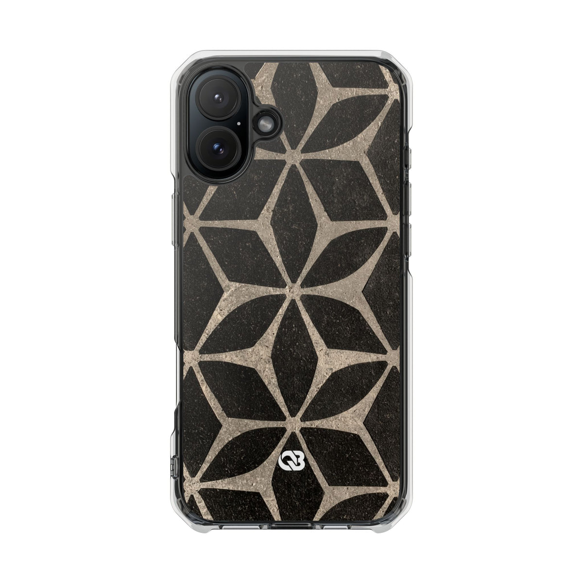 Concrete Mosaic Star · Clear Impact Magnetic Phone Case for iPhone · Black