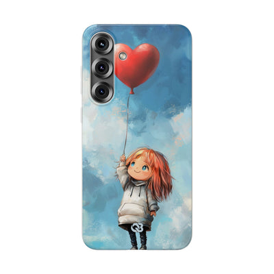 Crimson Heart Sky · Soft Phone Case for Samsung
