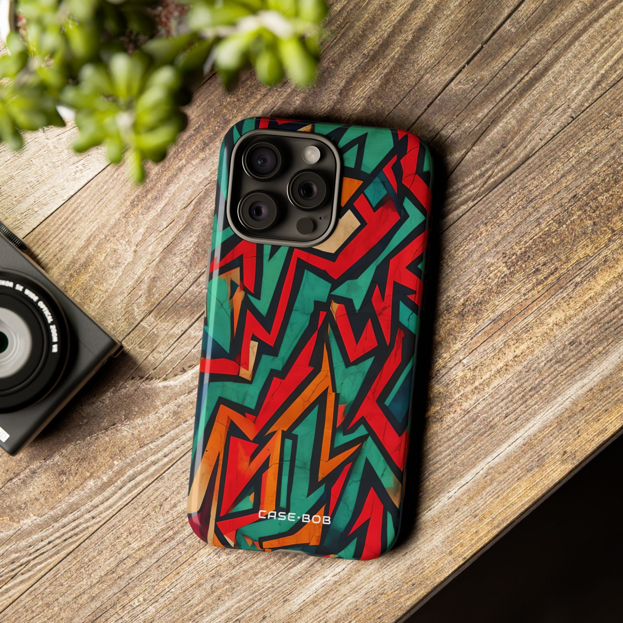Crimson Zigzag iPhone 15 Pro Max Case - Tough