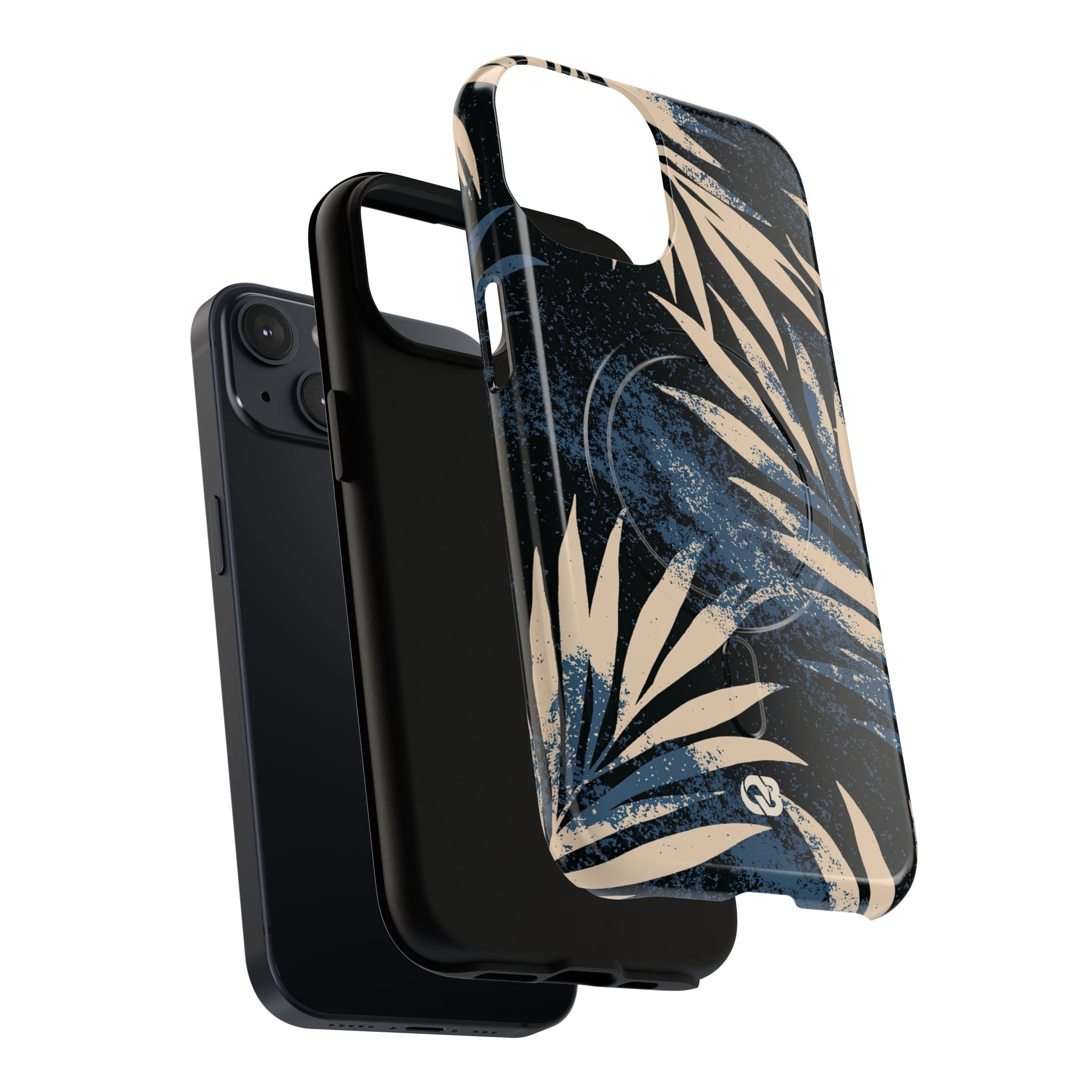 Blue Tough 2.0 Magsafe Phone Case for iPhone - Indigo Sandstone Palm