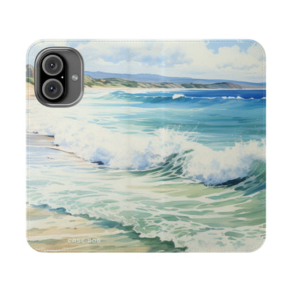 Foaming Blue Waves - iPhone 16 Case - Lompakko
