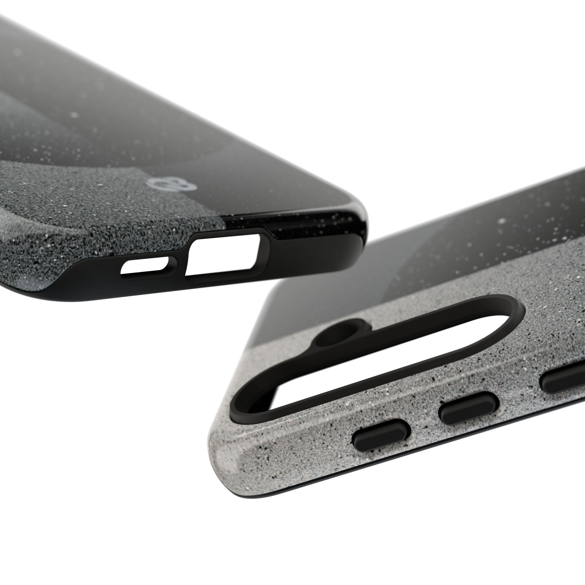 Black Tough Phone Case for Samsung - Lunar Static Orbit