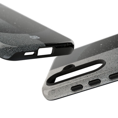Black Tough Phone Case for Samsung - Lunar Static Orbit