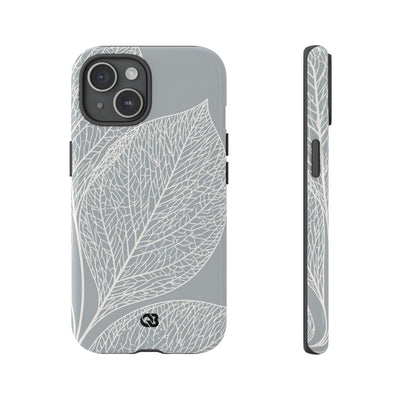 Grey Tough Phone Case for iPhone - Frosted Ash Veins