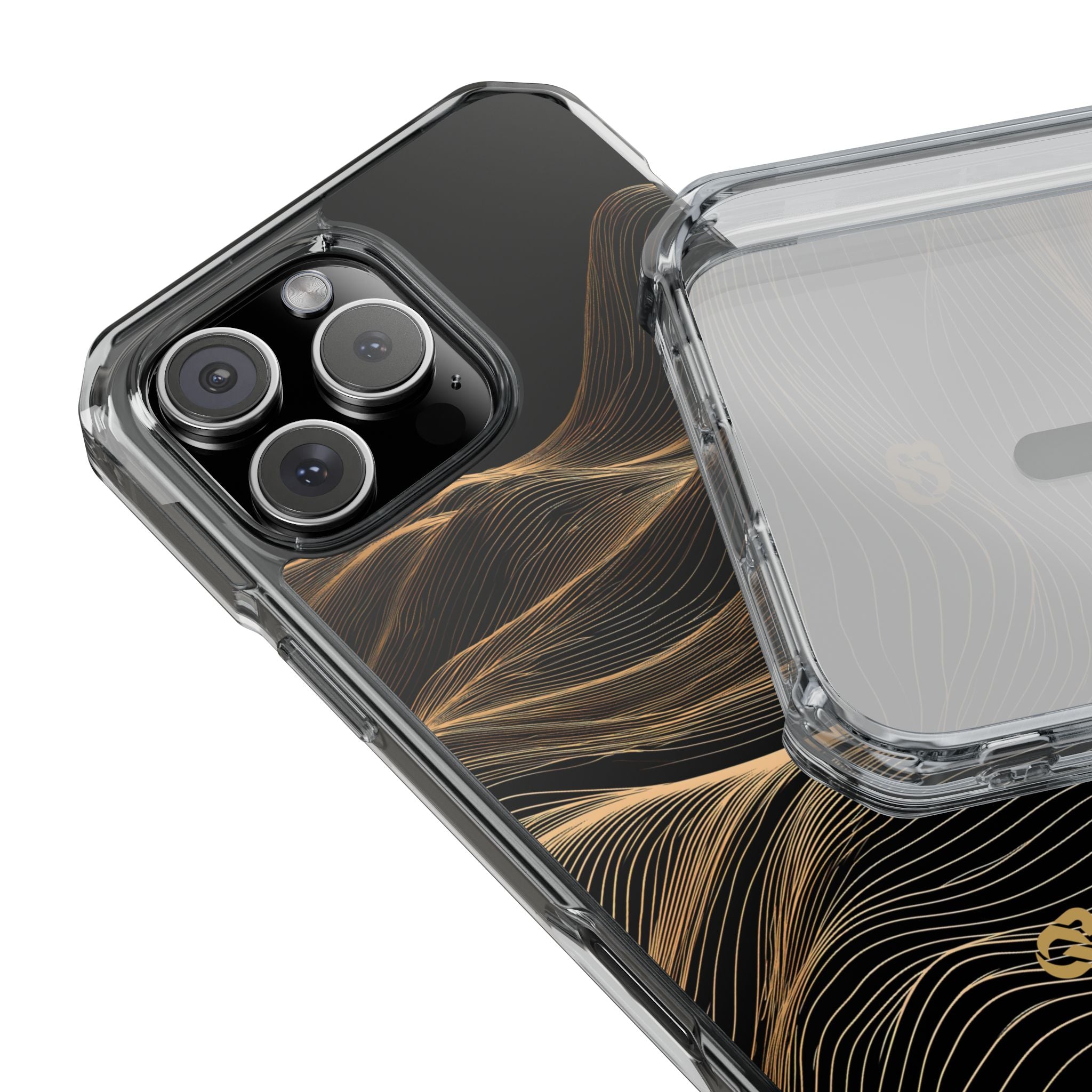Black Impact MagSafe Phone Case for iPhone - Copper Topo Ridge
