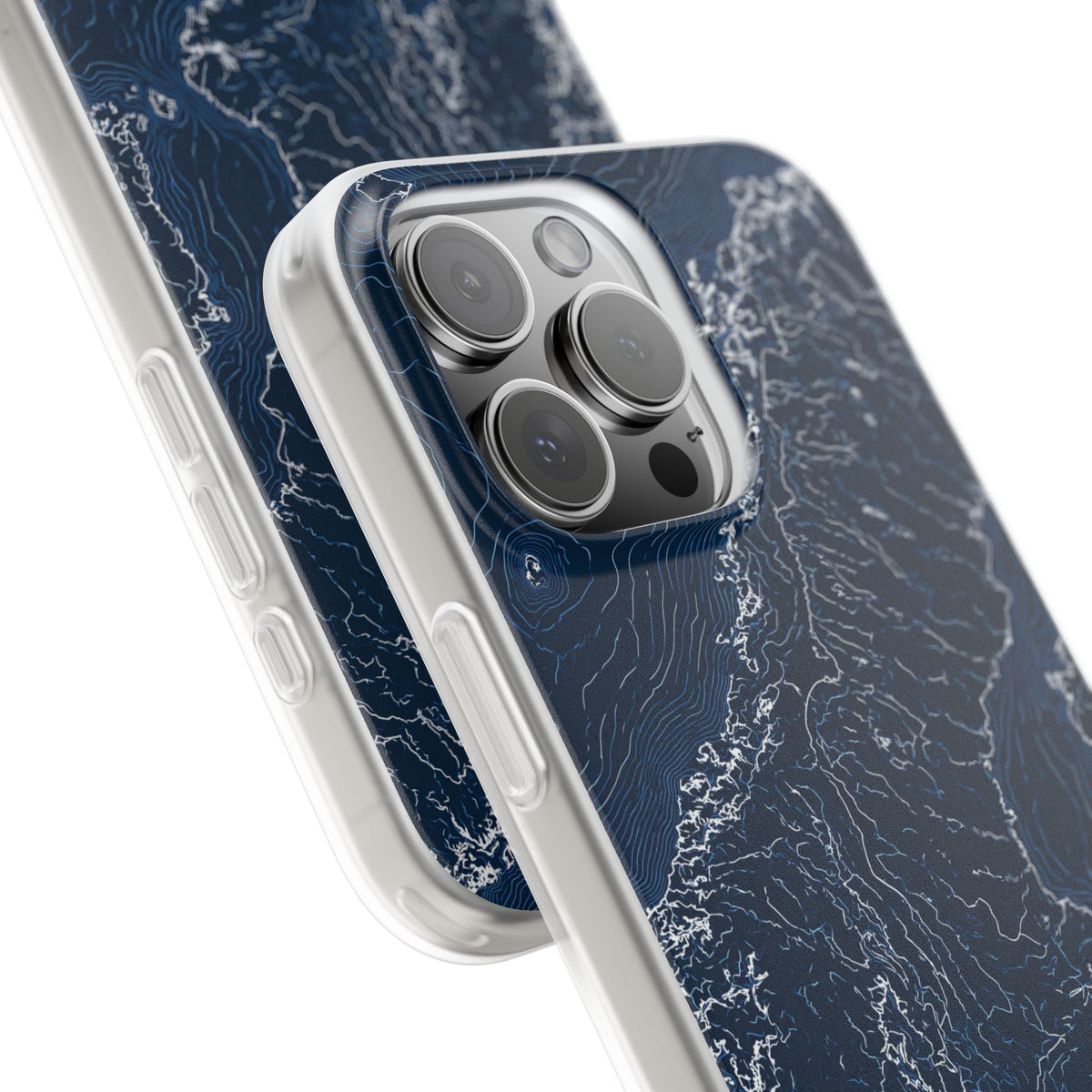 Nordic Contour Chart · Lite Phone Case for iPhone ·  Blue