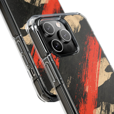 Urban Slash Camo · Clear Impact Magnetic Phone Case for iPhone · Black