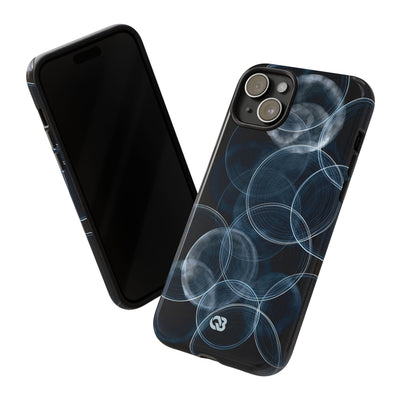 Blue Tough Phone Case for iPhone - Cyan Pulse Ripple