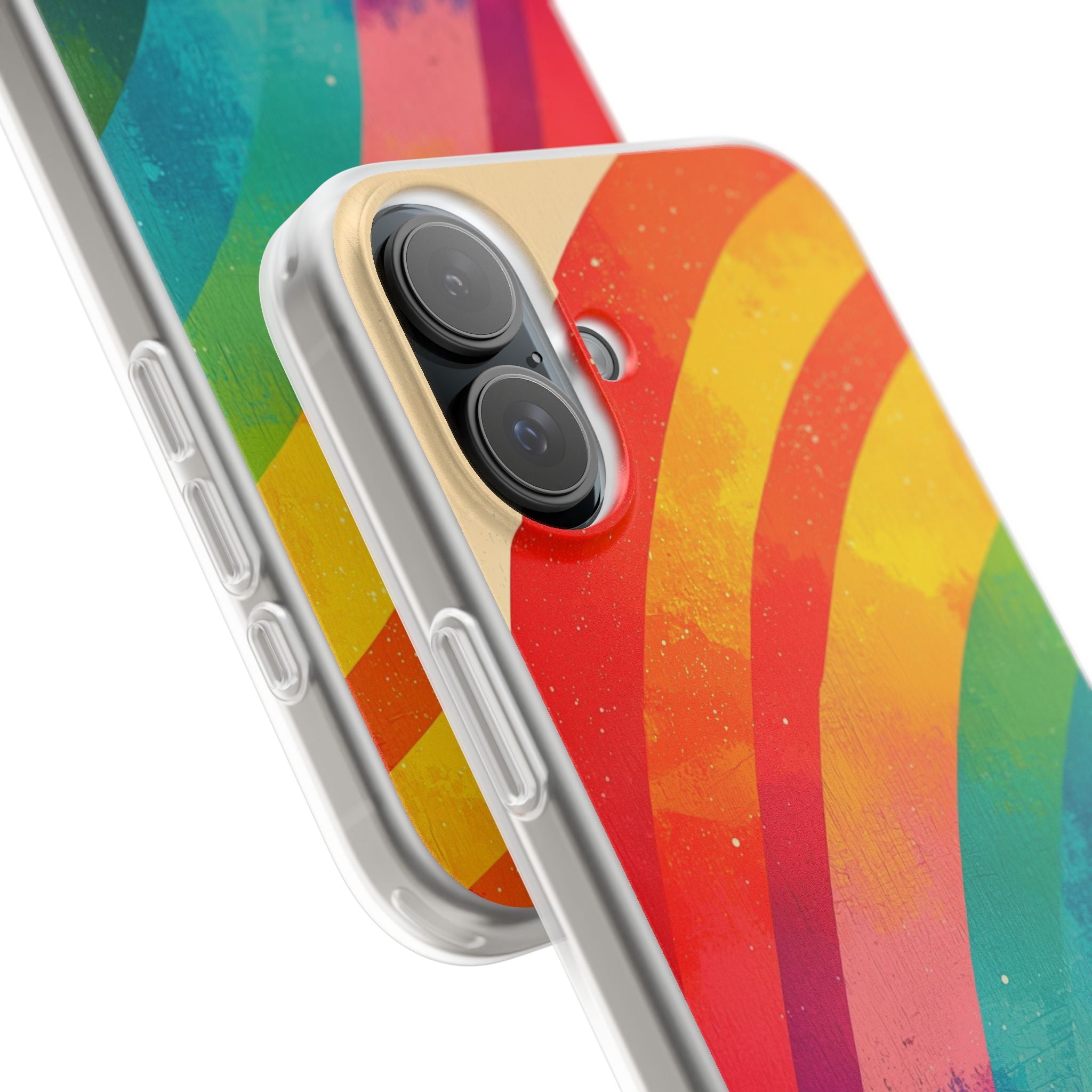 Textured Rainbow Arc iPhone 16 Plus Case - Soft