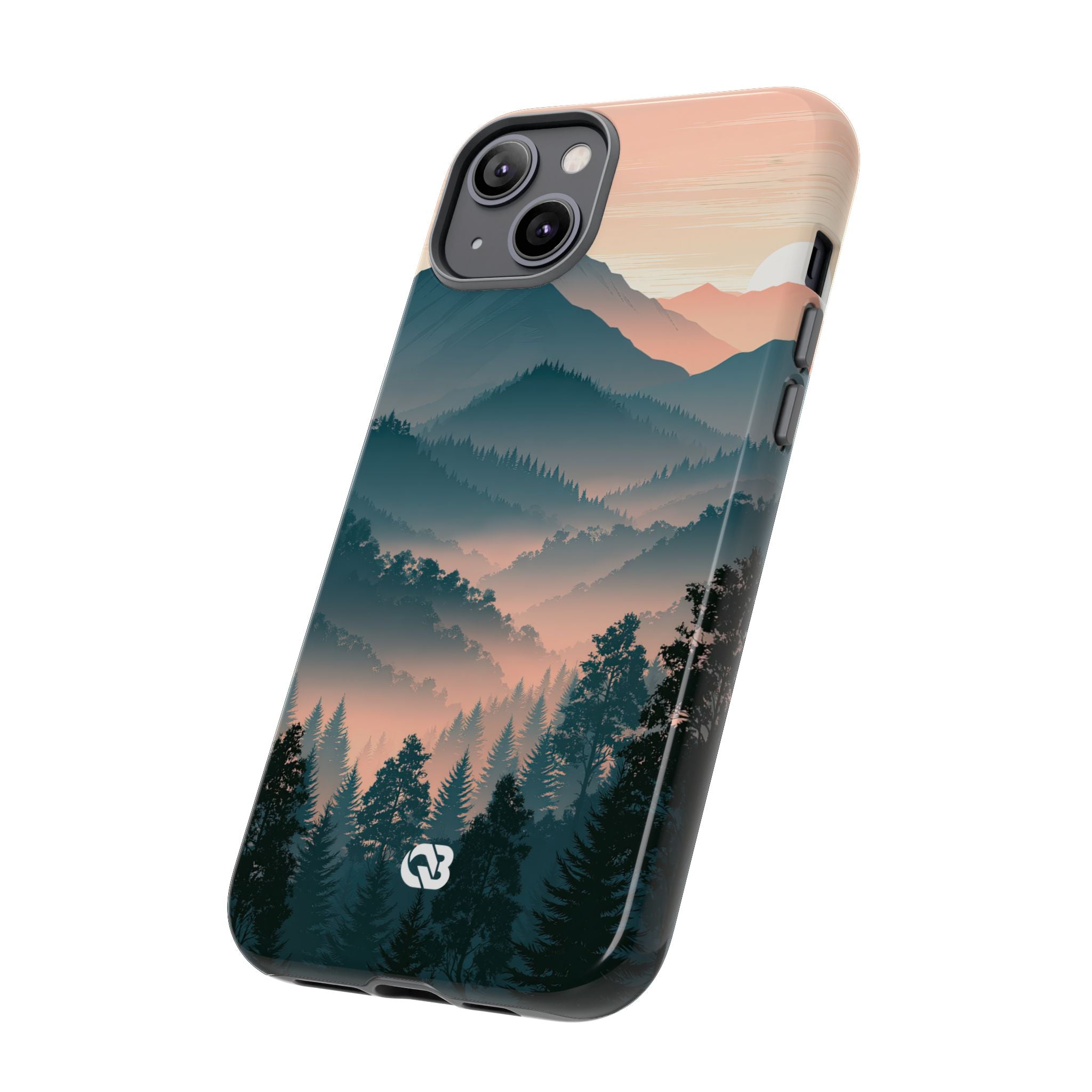 Teal Tough Phone Case for iPhone - Alpine Teal Horizon