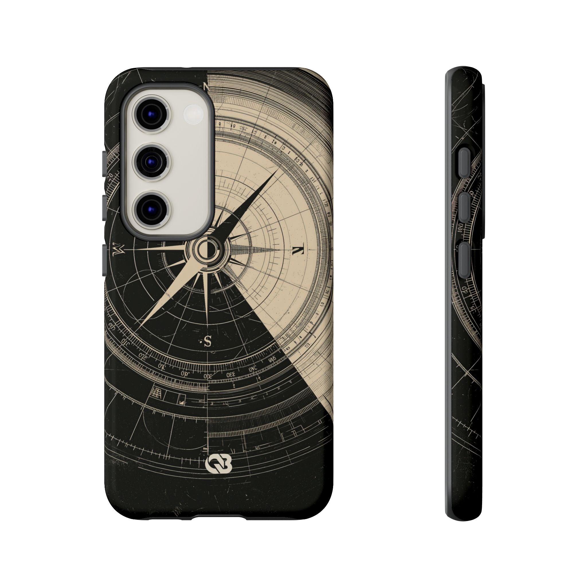Beige Tough Phone Case for Samsung - Obsidian Nautical Blueprint