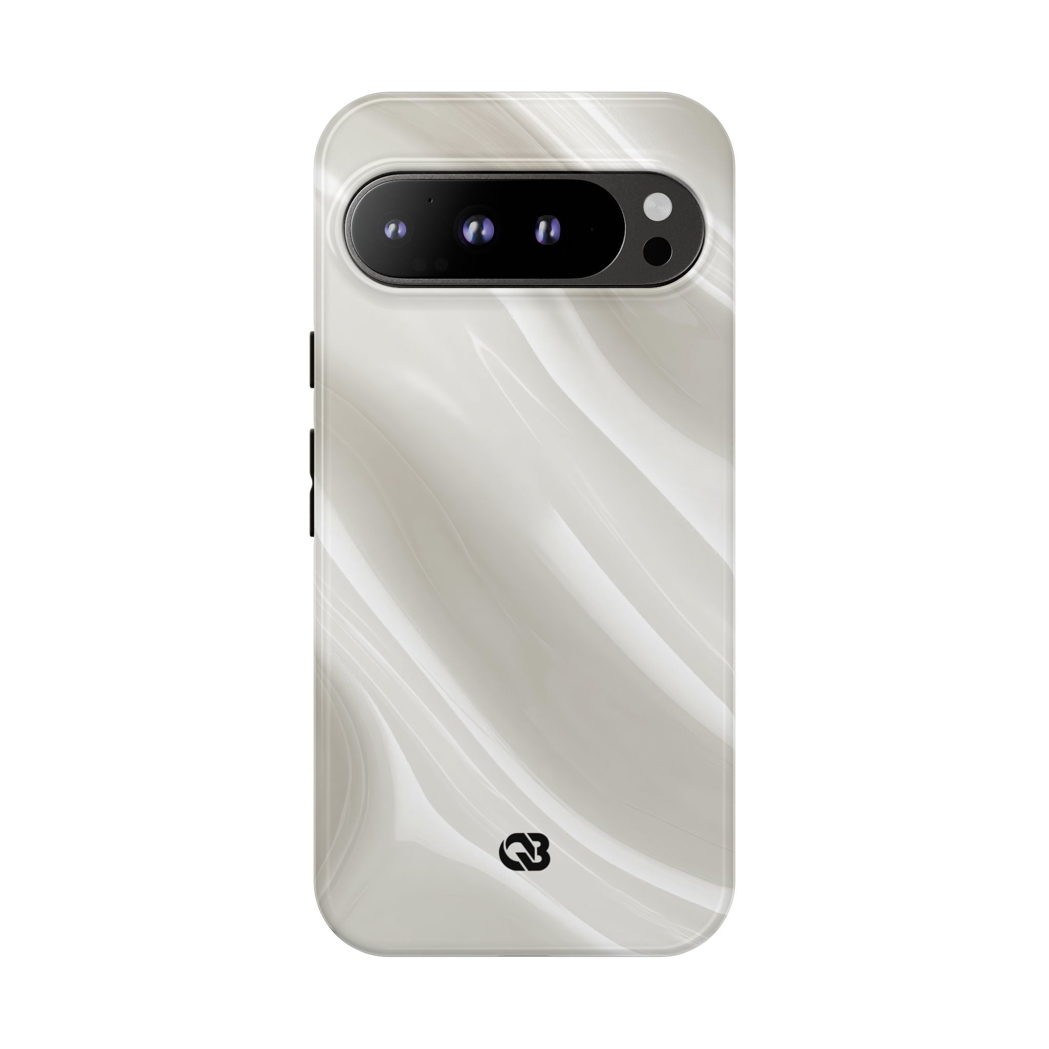 White Tough Phone Case for Google Pixel - Polished Ivory Wave