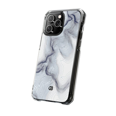 White Impact MagSafe Phone Case for iPhone - Nordic Ridge Topo