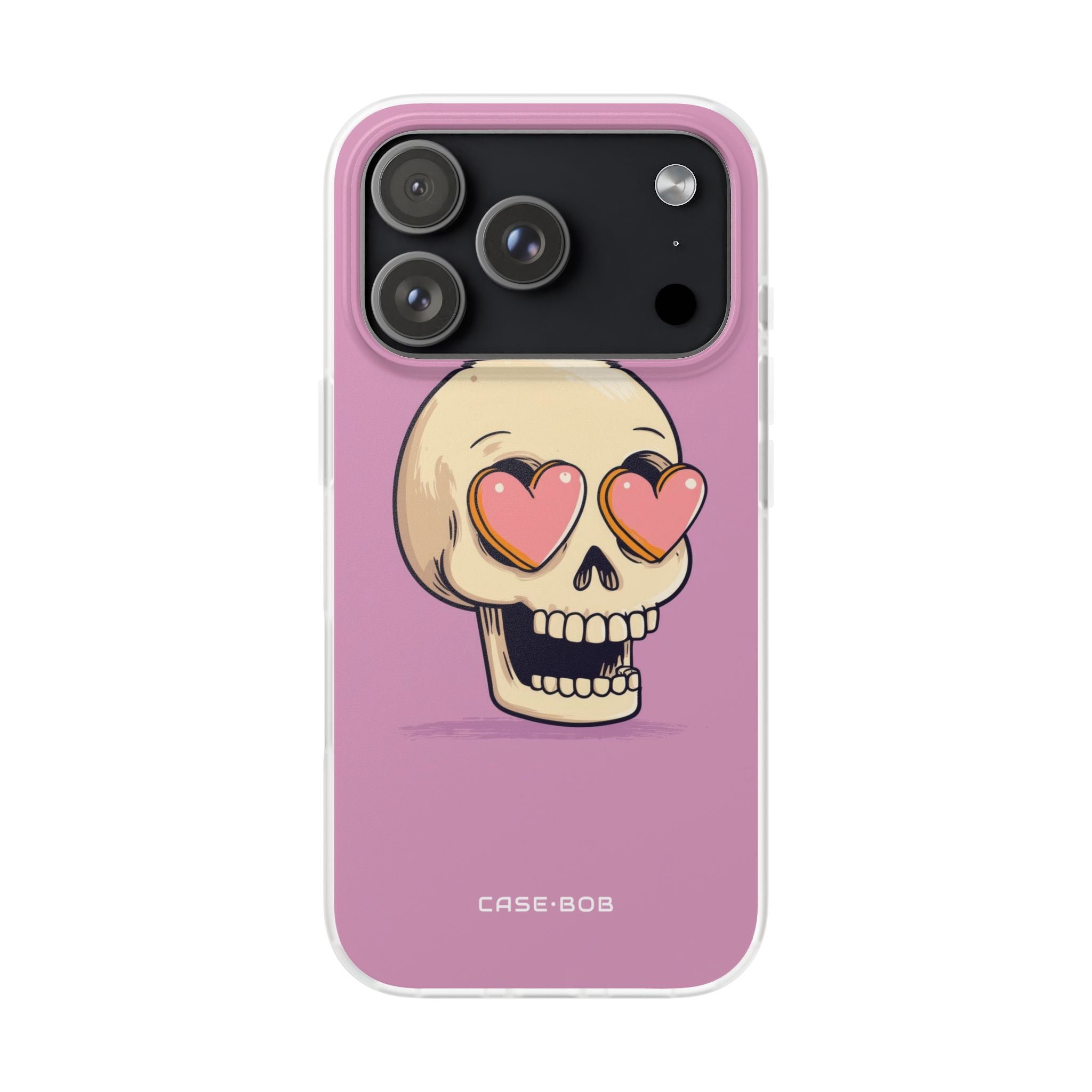 Heart Eyed Skull iPhone 17 Pro Case - Soft - CASE•BOB