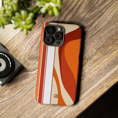 Orange Tough Phone Case for iPhone - Terracotta Metro Line