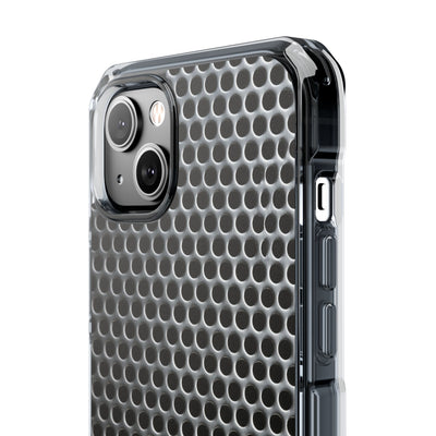Silver Impact MagSafe Phone Case for iPhone - Brutalist Steel Mesh