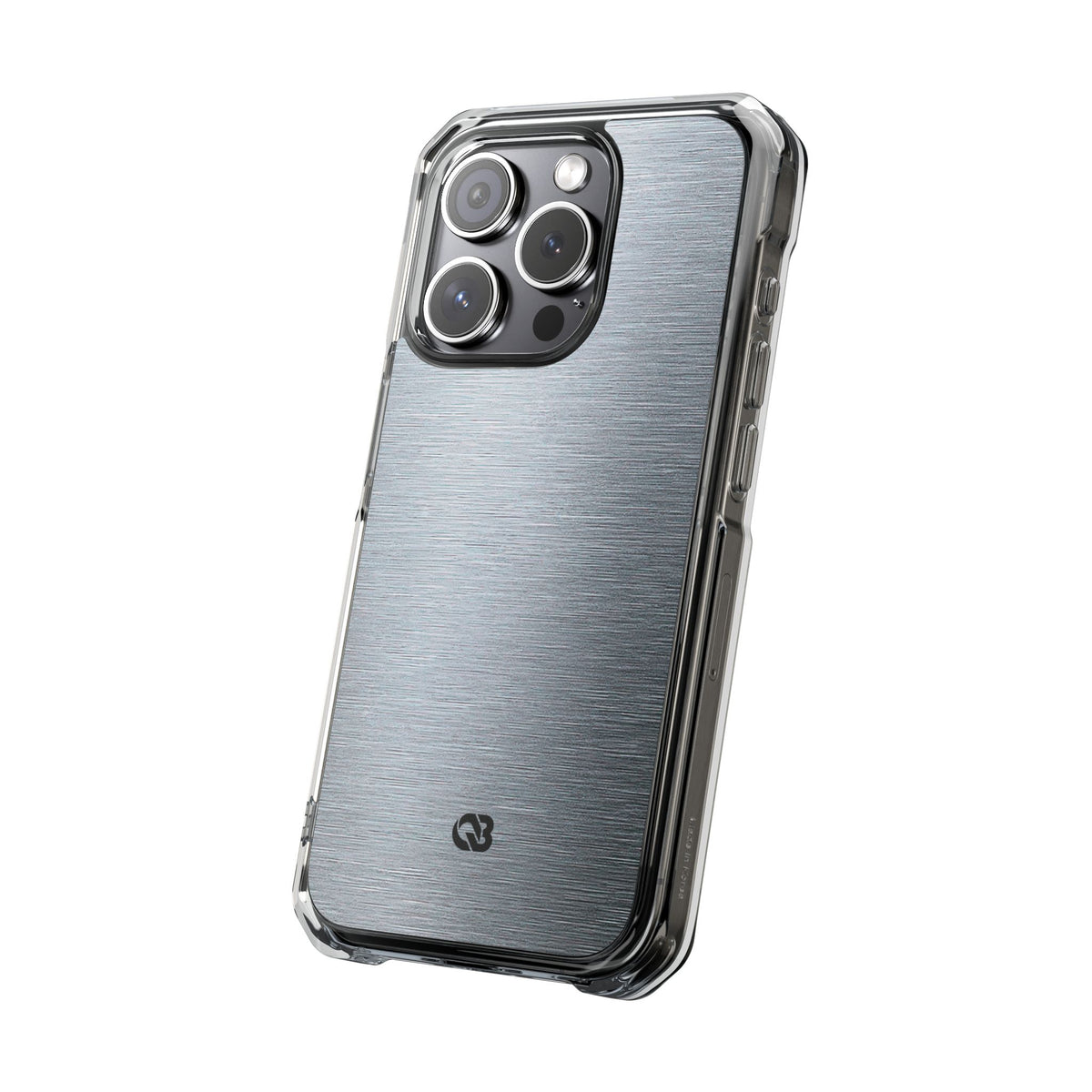 Brushed Aluminum · Clear Impact Magnetic Phone Case for iPhone ·  Silver