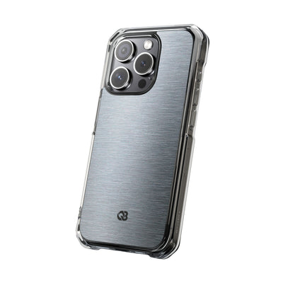 Brushed Aluminum · Clear Impact Magnetic Phone Case for iPhone ·  Silver