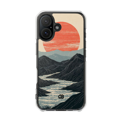 Beige Impact MagSafe Phone Case for iPhone - Crimson Ridge Flow