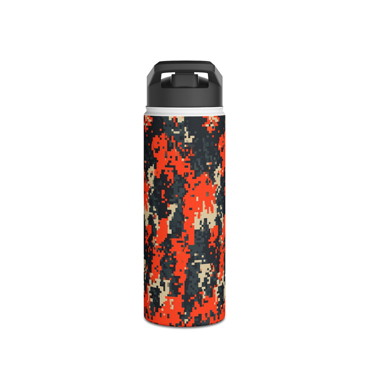 Signal Pixel Camo · Insulated Water Bottle · Orange