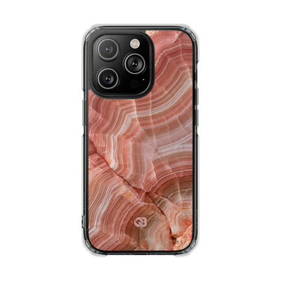 Blushing Rose Strata · Clear Impact Magnetic Phone Case for iPhone · Pink
