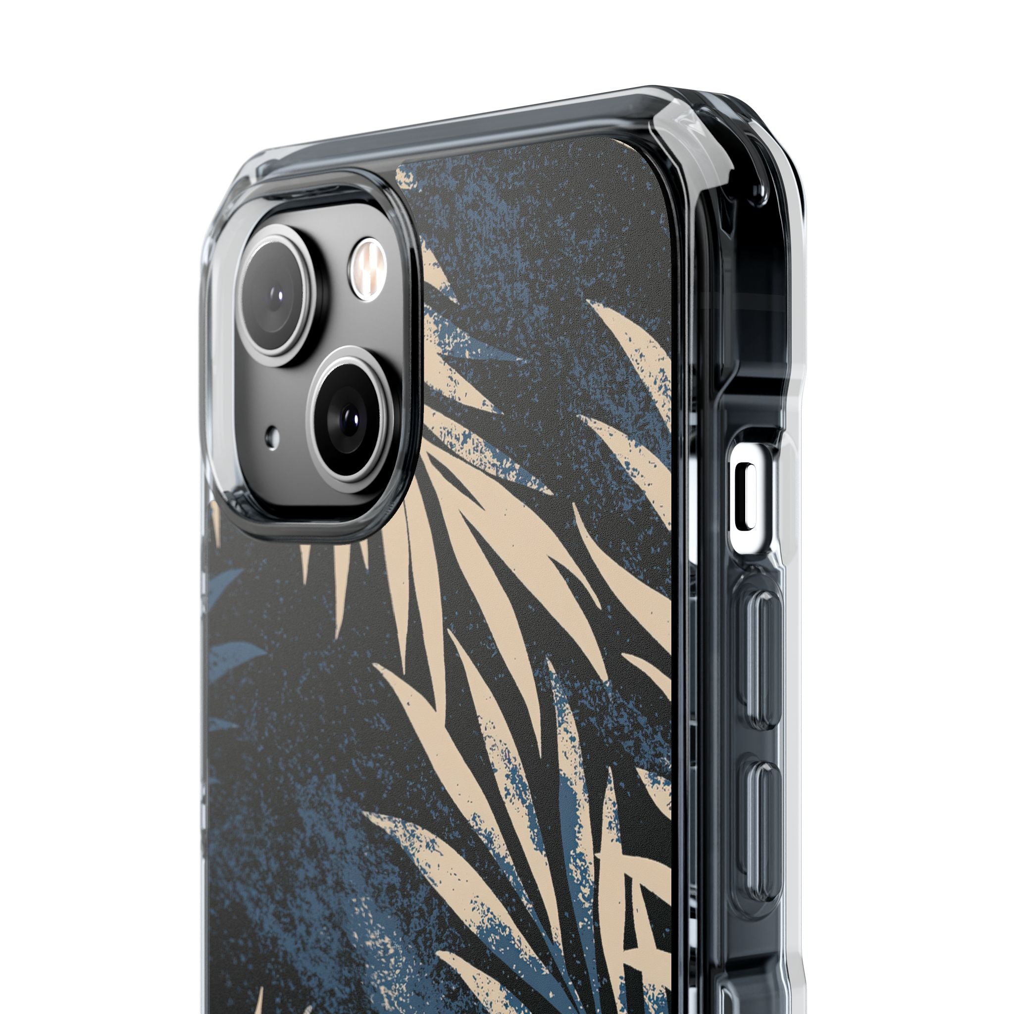 Blue Impact MagSafe Phone Case for iPhone - Midnight Indigo Palm