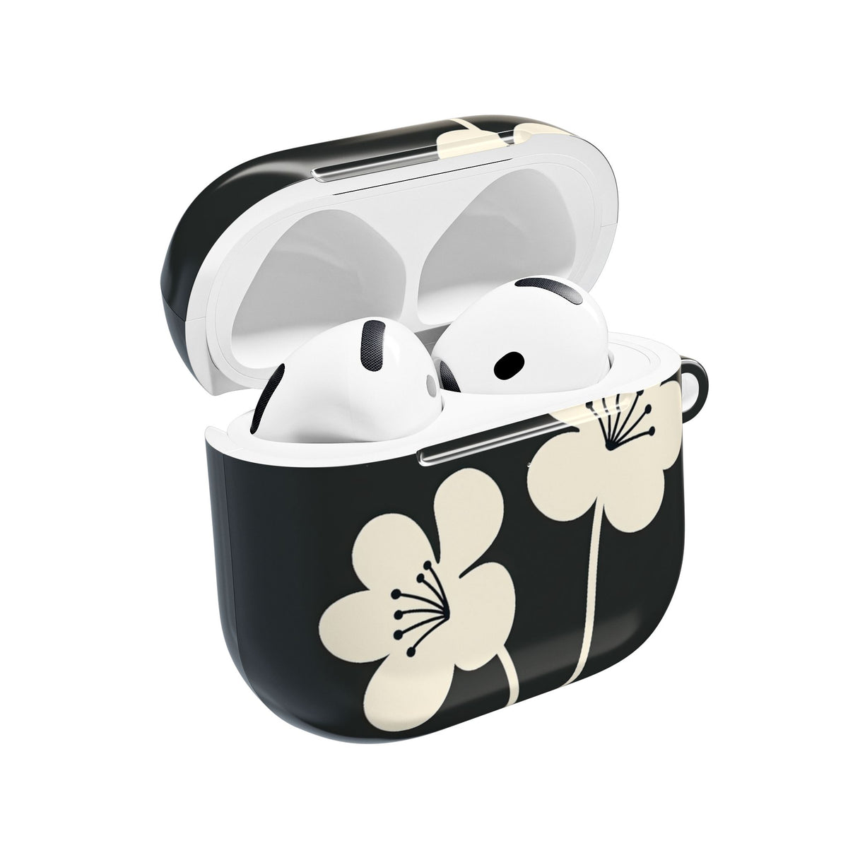 Nordic Blossom · Hard Case for AirPods & AirPods Pro · Black