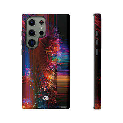 Black Tough Phone Case for Samsung - Cyber Optic Streak